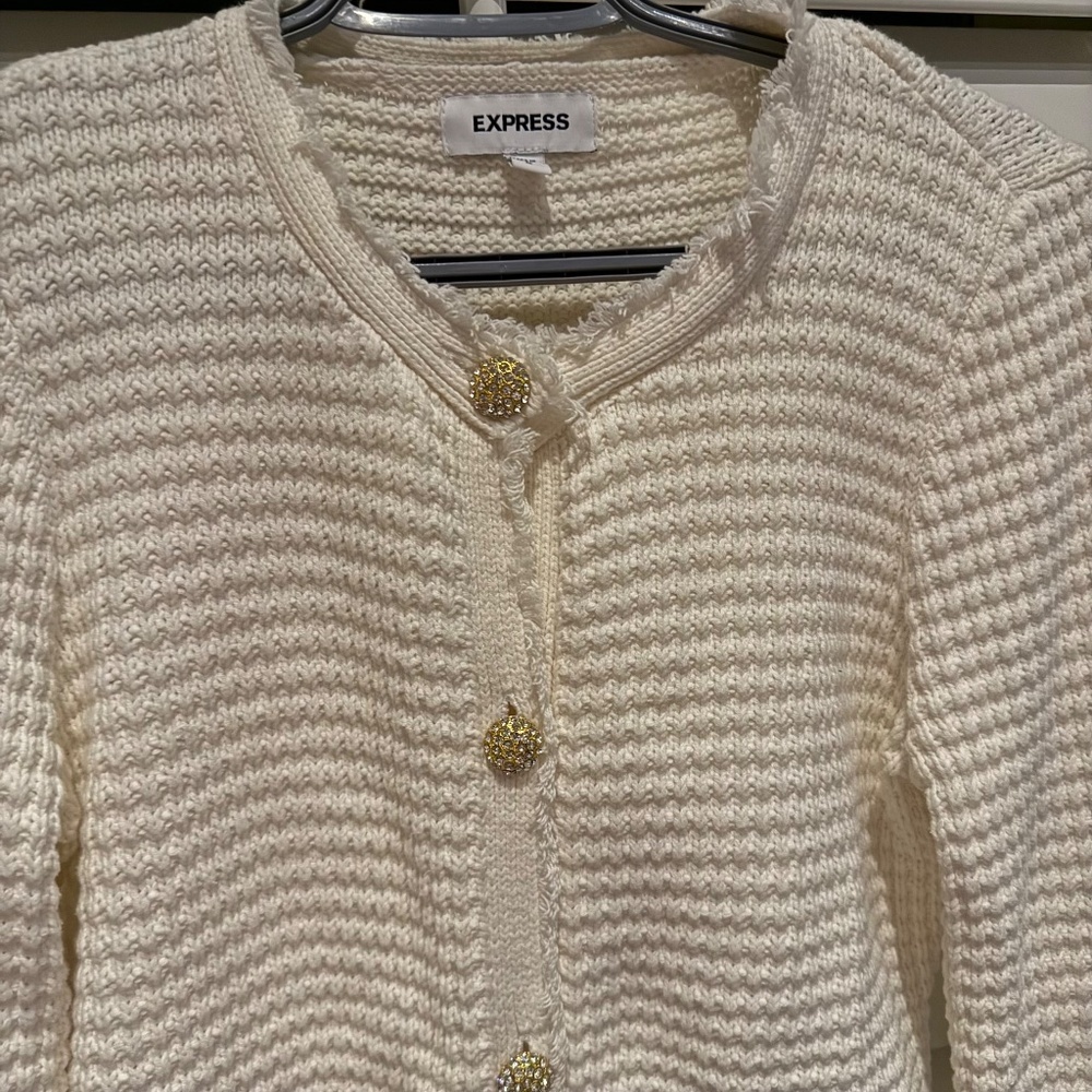 Express Cream Cardigan - Picture 2 of 2